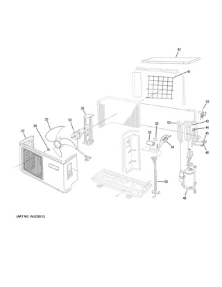Room Air Conditioner Diagram and Parts List for HSU12XHK-W  General Electric Air Conditioner