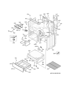 Body Parts Diagram and Parts List for JB645EKBES  General Electric Range