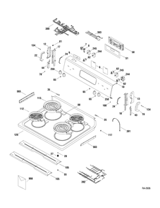 CONTROLS & COOKTOP Diagram and Parts List for RCB787DN1WW  General Electric Range