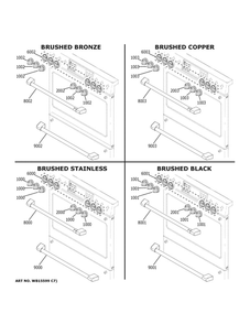 Cafe Customization Diagram and Parts List for CHS900P3M2D1  General Electric Range