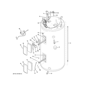 Water Heater Assembly Diagram and Parts List for PH50S10BNY01  General Electric Water Heater