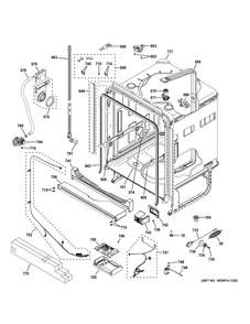 Body Parts (1) Diagram and Parts List for CDT828P2V3S1  General Electric Dishwasher
