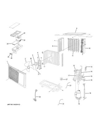 Part Location Diagram of WJ71X23696 GE LEFT SIDE PANEL