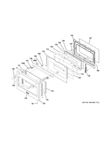 LARGE DOOR ASSEMBLY Diagram and Parts List for ZGP486LRR4SS  General Electric Range