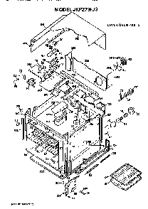 Upper Oven Diagram and Parts List for JKP27J3  General Electric Wall Oven