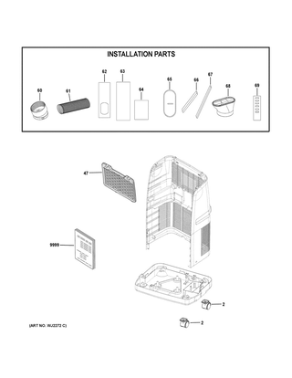 Part Location Diagram of WJ43X22296 GE FOAM