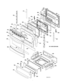 DOOR & DRAWER PARTS Diagram and Parts List for P2S968SER2SS  General Electric Range