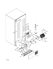 SEALED SYSTEM & MOTHERBOARD Diagram and Parts List for GDSC0KBXERBB  General Electric Refrigerator