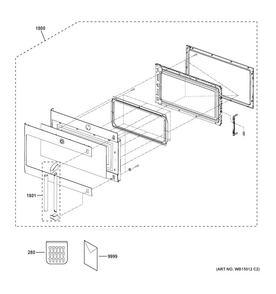 Door Parts Diagram and Parts List for CSA1201RSS05  General Electric Microwave