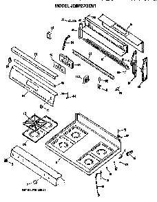 Cooktop And Backsplash Diagram and Parts List for JGBP27GEN1  General Electric Range