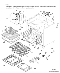 OVEN CAVITY Diagram and Parts List for ZGP304NR4SS  General Electric Range