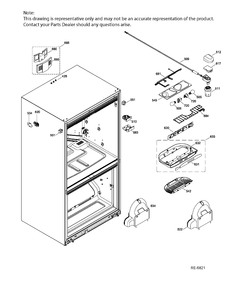 FF FUNCTIONAL PARTS Diagram and Parts List for GFMS5HFFBSS  General Electric Refrigerator