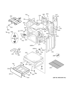 Body Parts Diagram and Parts List for JB655FK7DS  General Electric Range