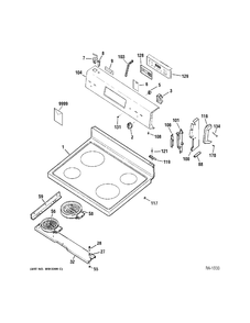 Part Location Diagram of WB9X5119 GE SPRG HTR Mounting