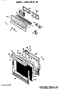 Control And Door Diagram and Parts List for JRP03GJ3  General Electric Wall Oven