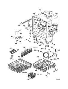 BODY PARTS Diagram and Parts List for GHDD306L00WW  General Electric Dishwasher