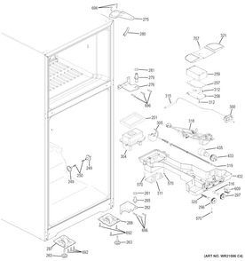 Fresh Food Section Diagram and Parts List for GIE18ISHDRSS  General Electric Refrigerator