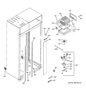 FREEZER SECTION Diagram and Parts List for ZISS420NHBSS  General Electric Refrigerator