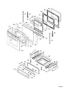DOOR & DRAWER Diagram and Parts List for PCB909DR3WW  General Electric Range