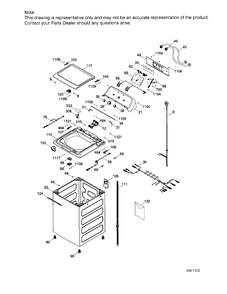 CONTROLS & BACKSPLASH Diagram and Parts List for GTW220BMK1WW  General Electric Washer