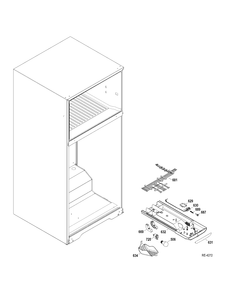 FF SECTION Diagram and Parts List for GTRS0HBZARBS  General Electric Refrigerator