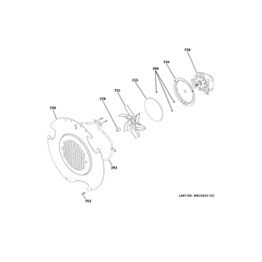 Convection Fan Diagram and Parts List for JGBS86SP4SS  General Electric Range