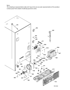 SEALED SYSTEM & MOTHERBOARD Diagram and Parts List for PNE25JGKAKWW  General Electric Refrigerator