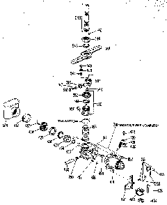 Motor And Pump Assembly Diagram and Parts List for GSD1200L05  General Electric Dishwasher