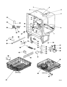 CABINET Diagram and Parts List for GSC870M02WH  General Electric Dishwasher