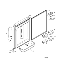 FF DOOR Diagram and Parts List for GDSC0KBXERWW  General Electric Refrigerator