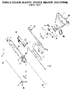 Cabinet Front Diagram and Parts List for DDE5100  General Electric Dryer