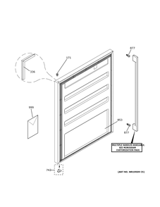 Door Diagram and Parts List for ZIFS240NESS  General Electric Refrigerator