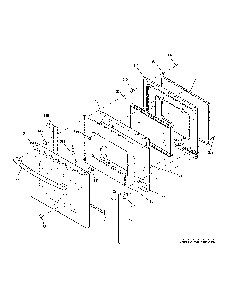 Door Diagram and Parts List for PB911FJ8DS  General Electric Range