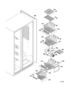 FZ SHELVES Diagram and Parts List for PSTW6YGXAGSS  General Electric Refrigerator