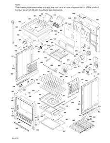 BODY PARTS Diagram and Parts List for PC2S910SEF4SS  General Electric Range