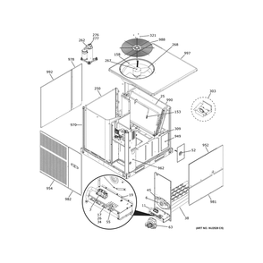 Cabinet (1) Diagram and Parts List for NP15G24VR0720  General Electric Air Conditioner