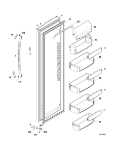 FF DOOR Diagram and Parts List for GSR23KGTAWW  General Electric Refrigerator