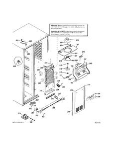 FZ SECTION Diagram and Parts List for PSE26KGECEWW  General Electric Refrigerator