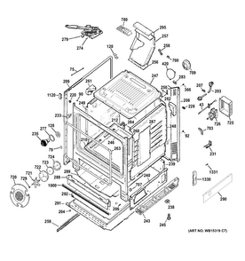 Body Parts Diagram and Parts List for JGB770SEF2SS  General Electric Range