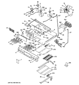 GAS & BURNER PARTS Diagram and Parts List for CGS985SET8SS  General Electric Range