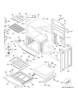Body Parts Diagram and Parts List for PHS930FL1DS  General Electric Range