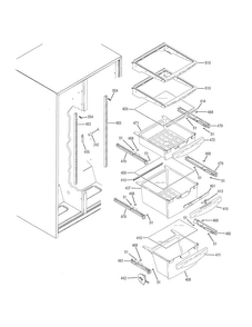 Fresh Food Shelves Diagram and Parts List for GSH25JGDDBB  General Electric Refrigerator