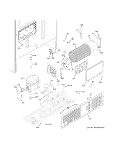 Machine Compartment Diagram and Parts List for GFE26GGKDBB  General Electric Refrigerator