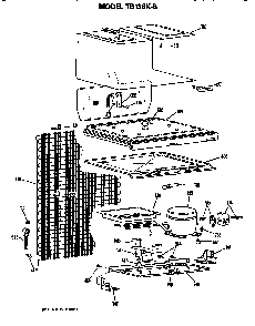 Unit Parts Diagram and Parts List for TB13SKBR  General Electric Refrigerator