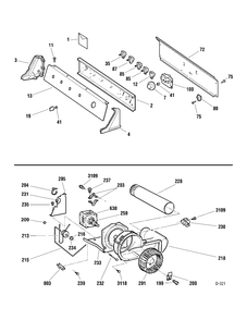 CONTROL GROUP Diagram and Parts List for 672511  General Electric Dryer