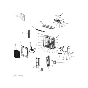 Part Location Diagram of WJ88X34679 GE CONDENSER ASSEMBLY