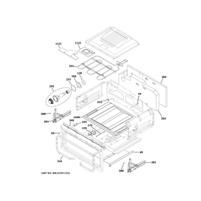 Upper Oven Diagram and Parts List for PGS960YP3FS  General Electric Range
