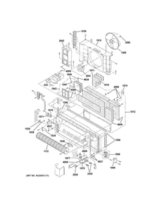 Motor & Chassis Parts Diagram and Parts List for AZ61H12EACW3  General Electric Air Conditioner