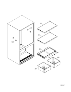 FF SHELVES Diagram and Parts List for GNR22DGEAFWW  General Electric Refrigerator