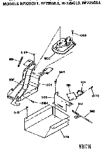 Door Lock Diagram and Parts List for RF725GL1G  Hotpoint Range